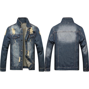 แจ็กเก็ตยีนส์ย้อมสีธรรมดาสำหรับผู้ชายเสื้อแจ็กเก็ตยีนส์มีกระดุมทรงสลิมฟิตสำหรับฤดูหนาวดีไซน์แฟชั่นใหม่ - Product Image 1