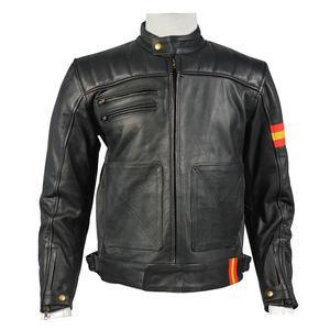 Chaqueta de cuero de piel de oveja genuina para hombre, chaquetas de cuero para motocicleta, chaqueta de moto para hombre de calidad superior - Product Image 1