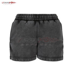 Short élégant de lavage à l'acide pour les femmes avec la braguette de bouton et le short décontracté de lavage à l'acide de coupe ample pour les femmes - Product Image 1