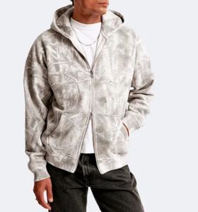 Fabrication de sweats à capuche imprimés sur mesure 500GMS Heavyweight 100% Cotton Double Couche Full Zip Up Hoodie pour hommes - Product Image 1