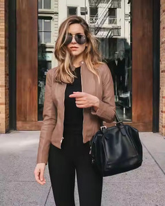 Best Selling OEM Leather Stand Collar Zip-up Winter <b>Jacket</b> <b>Men's</b> Casual Biker Style Formal Outdoor Wear High Quality Breathable - Product Image 1
