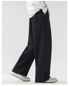 Pantalon de survêtement évasé baggy empilé en polaire lourde avec logo personnalisé Pantalon de survêtement à double taille pour hommes - Product Image 4