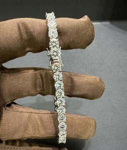 Colgante de Plata de Ley 925 con Moissanita VVS de 5 mm, Corte Princesa, Estilo Hip Hop, con Probador de Diamantes - Product Image 1