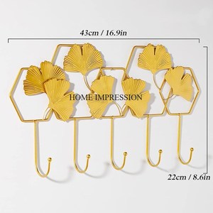 Multifunctional Luxurious Quality Metal Made Butterfly and Leaves Designer Wall Mounted Hooks & Hangers <b>for</b> Clothes <b>Hanging</b> Ware - Product Image 6