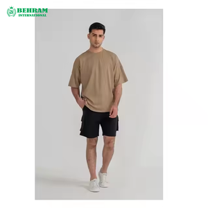 Men's Oversized Heavyweight 100% Cotton <b>Blank</b> T-Shirt Loose Fit Vintage 300g Fabric <b>Weight</b> Anti-Wrinkle Eco-Friendly - Product Image 2