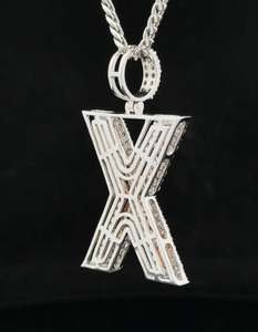 Colgante de plata 925 con nombre de letra personalizado, joyería redonda de moissanita con diamantes de hip hop, collar con nombre helado, regalo de cumpleaños - Product Image 2