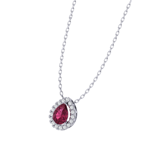 Chaîne en argent sterling plaqué or de 18 pouces avec pendentif en pierre précieuse tourmaline taille poire, pendentifs et breloques raffinés - Product Image 1