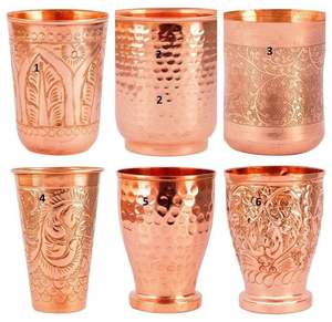 Elegant Design Copper <b>Glass</b> with Handmade Design Perfect for Home and Hotel Water Serving Use - Product Image 4