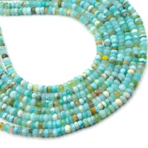 Cuentas de Ópalo Peruano Facetado Más Vendidas, Cuentas de Piedras Preciosas Sueltas para Diseño de Joyas y Artesanía, Cuentas de Piedras Preciosas de Ópalo Natural de 3 mm a 5,5 mm - Product Image 5