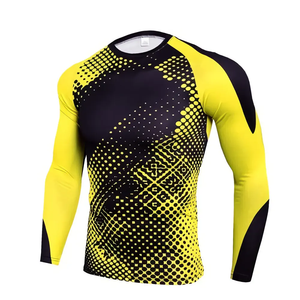 Premium Quality <b>Long</b> <b>Sleeve</b> Rash Guard Custom Sublimation Moisture Wicking BJJ MMA Jiu Jitsu Training Rash Guards - Product Image 1