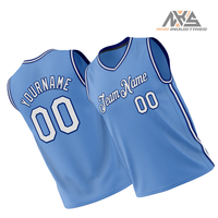 Bleu clair et blanc-Maillot de basket-ball personnalisé pour vêtements décontractés et de sport-Concevez votre propre maillot