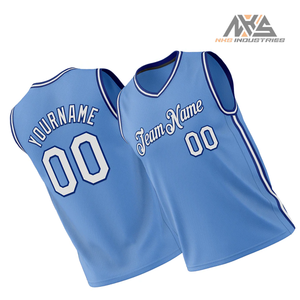 Azul claro y blanco-Camiseta de baloncesto personalizada para ropa informal y deportiva-Diseña tu propia camiseta - Product Image 4