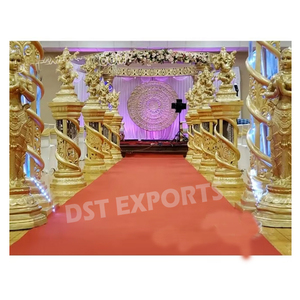 Wedding Aisleway Golden <b>Pillars</b> Traditional Wedding Walkway Golden <b>Pillars</b> Latest Wedding FRP Walkway <b>Pillar</b> - Product Image 2