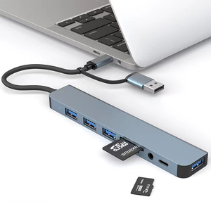 <span class=keywords><strong>Hub</strong></span> USB 3.0 et 2.0 8-en-1 à double connecteur 3.5mm <span class=keywords><strong>Audio</strong></span> PD Charging SD TF Multiport USB <span class=keywords><strong>Hub</strong></span> - Product Image 3