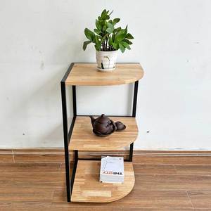 KGT68019 Wood Corner <b>Shelf</b> in Fan-Shape for Living Room Space - Product Image 4