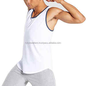 Respirant Logo personnalisé impression hommes blanc débardeur hommes plaine coton Spandex Gym Muscle musculation hommes vêtements de Fitness - Product Image 4