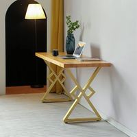 Pied de table à manger réglable en hauteur, personnalisé, en or, équipement de mobilier, en fer noir thermolaqué, design moderne, OEM ODM