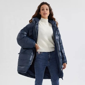 Manteau long à capuche pour femme, doudoune légère, LOGO personnalisé OEM, vente en gros, 2022 - Product Image 3