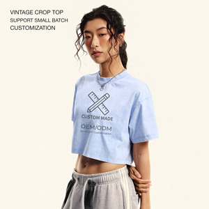 STREETLAB Women's Crop <b>Top</b> Short Sleeve Crewneck Slim Fit Breathable Sorona Jersey Summer Streetwear T-Shirt Custom Logo OEM ODM - Product Image 1