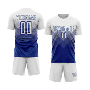 Maillot de football blanc royal personnalisable coutures exquises et durables coupe athlétique vêtements de sport uniformes sublimation personnalisée - Product Image 1