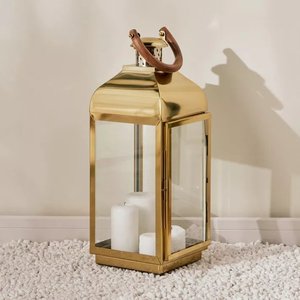 Standard Design Cast Aluminum <b>Lanterns</b> <b>Brass</b> Plated Eco-Friendly Handmade for Home Wedding Christmas Tabletop Lighting - Product Image 1