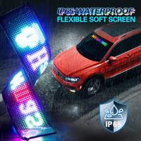 Panel de Pantalla LED Flexible Programable de 16*96 LED, 120*595mm, Luces LED Ojos de Demonio para Autos, Camiones, Parabrisas