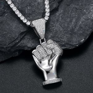 Pendentif en diamant de laboratoire glacé, style célébrité, collier hip-hop, pendentif de poing personnalisé - Product Image 6