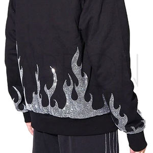 Causal Wear Good Supplier Fully Customization Rhinestone Hoodies Hand Made Men Outer Wear Latest Style Rhinestone Hoodies - Product Image 6