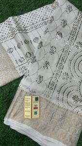 Pure Desi Moonga Silk Saree con Fancy Mukeish Work & Dyeable Blusa Pieza Estilo tradicional Ropa de fiesta - Product Image 4