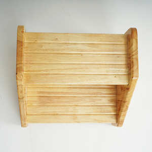 Taburete de madera de caucho impermeable con ranuras antideslizantes para niños adultos baño cocina dormitorio sala de estar uso - Product Image 6