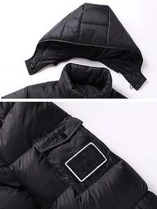 Chaqueta acolchada de invierno cálida y ligera para hombre de otoño, diseño corto personalizado, cuello levantado, logotipo frontal, tela de lona, precio al por mayor - Product Image 2