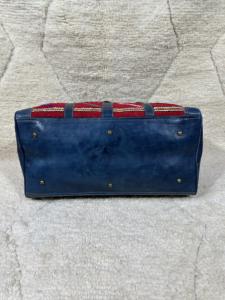 Moroccan Kilim <b>Duffle</b> <b>Bag</b> for Women and <b>Men</b> Genuine <b>Leather</b> Bohemian Style Outdoor Use with Zipper Closure - Product Image 6