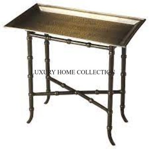 Table marocaine en laiton pur de forme rectangulaire Table d'appoint marocaine décorative unique de nouveau style Table martelée de qualité supérieure - Product Image 1