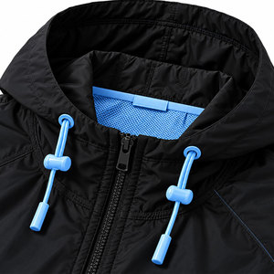 Conjunto de Chaqueta Cortavientos y Pantalones Cortos para Hombre, Diseño Moderno, Transpirable, Color Sólido, Tallas Grandes, Logotipo Personalizado, Estilo Urbano - Product Image 5