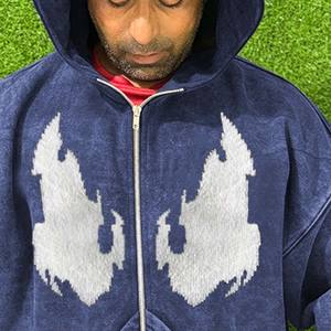 Sudadera con capucha informal térmica de invierno para hombre MOQ bajo La mejor calidad Eco-Friendly Fleece Sudadera con cremallera de gran tamaño Made Pakistan 2024 Logotipo personalizado - Product Image 4