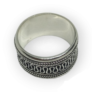 GNW-R002-Silver Spinning <b>Ring</b> Twisted Wire Design Sterling Silver Bali <b>Ring</b> <b>for</b> Gift Women <b>Men</b> Unisex - Product Image 3