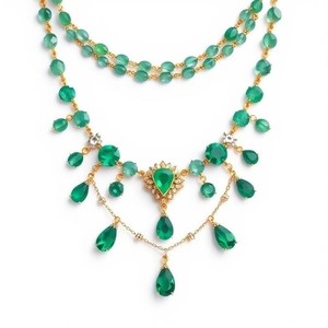 สร้อยคอเครื่องประดับสำหรับงานเลี้ยงอาหารค่ำของผู้หญิงแฟชั่นหรูหราแสงสีเขียวเงินสเตอร์ลิง925 - Product Image 6