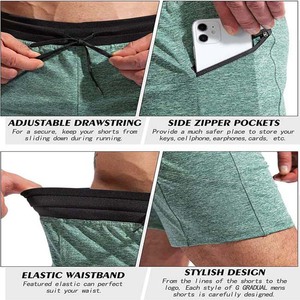 Short de sport de fitness pour hommes, short de sport uni avec cordon de serrage, vêtements grande taille en coton, respirant, style de rue - Product Image 5