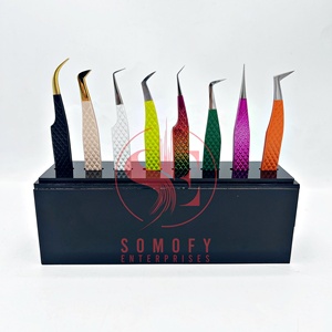 Pinzas para Pestañas de Acero Inoxidable Profesionales al por Mayor, Logotipo Personalizado, Duraderas, de Alta Calidad, Empaque Personalizado, Varias Formas, Surtido - Product Image 1