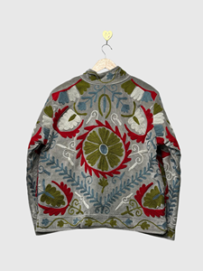 Veste en polaire brodée bohème à manches longues, col mandarin, motif floral, grande taille, vêtements d'automne pour femmes - Product Image 3