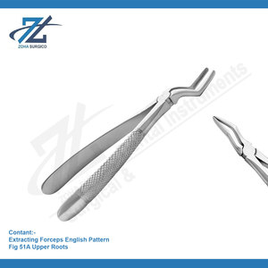 Raíces superiores Fig 51A Fórceps de extracción Extracción de dientes Fórceps quirúrgicos Patrón inglés Conjunto dental Instrumentos quirúrgicos - Product Image 2