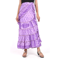 Style décontracté Boho Patchwork à volants pour femmes jupe longue Viscose Gypsy Hippie danse Saree robe