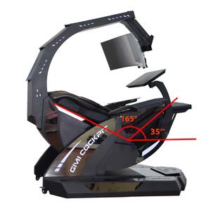 IMPERATOR GM-520 GIMI Gaming-Cockpit-Sessel, Zero-Gravity-Arbeitsplatzsessel mit Liegefunktion, Geeignet für Fünf Monitore, Neigbares Rig, VR - Product Image 2