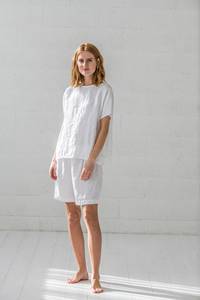 100% Linen Organic <b>Women</b> Clothes <b>Women</b> <b>Shorts</b> <b>Plus</b> <b>Size</b> <b>Women's</b> Clothing At Wholesale Price Custom Wholesale Casual - Product Image 3