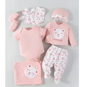 Baby Meisjes Cartoon Print Geschenkdoos Set Nieuw Geboren Baby Set Kinderen Kleding Baby Winter Kleding Kinderen Kleding