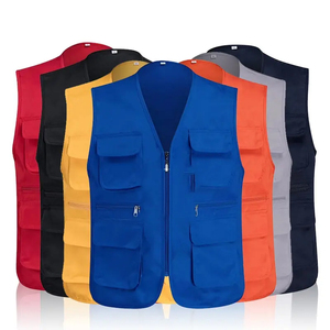 Chaleco cómodo para hombre, 100% poliéster, lona de talla grande, multibolsillos, impermeable, antibolitas y anticontracción - Product Image 4
