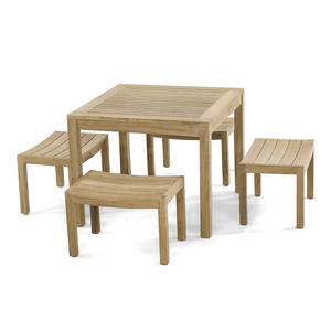 Ensemble table et banc d'extérieur en bois massif de haute qualité, idéal pour les espaces de jardin, de patio et de terrasse - Product Image 1