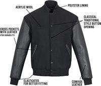 Veste universitaire unisexe en laine et cuir de qualité supérieure, nouvelle pièce unique, capuche en toile pour l'hiver, directement de chez varsity jacket