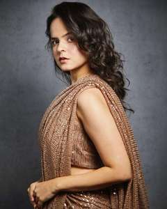 Sari de fête et de mariage en tissu Georgette épais à imprimé abstrait moderne, style dernière tendance, prêt à être expédié depuis l'usine, gaufré - Product Image 2