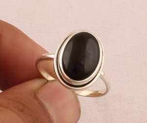 Magnífica Plata de Ley 925 chapada en ónix negro Natural amatista ajuste 7x9mm anillo hecho a mano joyería de moda joyería de mujer - Product Image 1